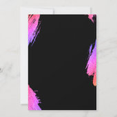 50e verjaardag Neon Pink Glitter Party Uitnodiging (Achterkant)