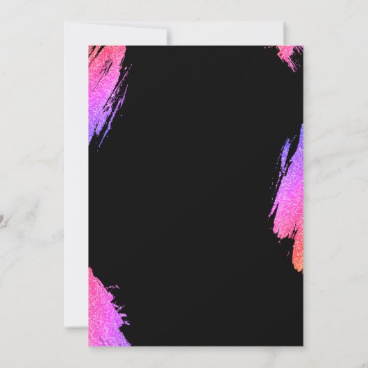 50e verjaardag Neon Pink Glitter Party Uitnodiging (Achterkant)