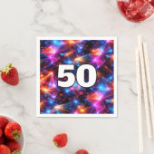 50e verjaardag Neon Polygoon Abstract Servet (Insitu)