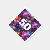 50e verjaardag Neon Polygoon Abstract Servet (Hoek)