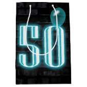 50e verjaardag Neon Sign on Brick Medium Cadeauzakje (Voorkant)