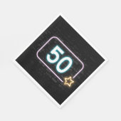 50e verjaardag Neon Sign On Brick Servet (Hoek)