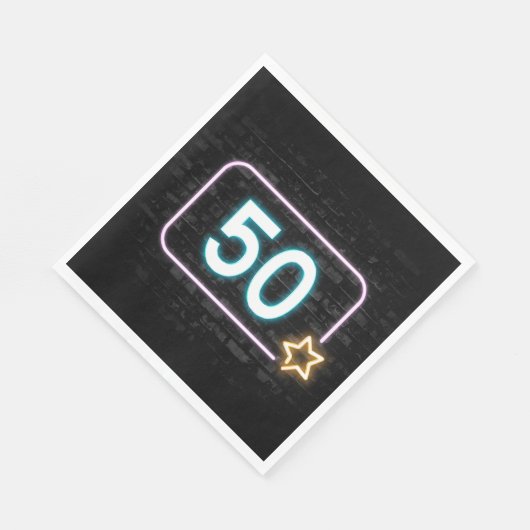 50e verjaardag Neon Sign On Brick Servet (Hoek)