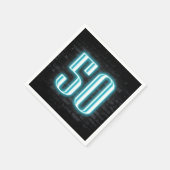 50e verjaardag Neon Sign on Brick Wall Servet (Hoek)