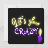 50e verjaardag Neon Sign. with Candle Kaart (Voorkant)