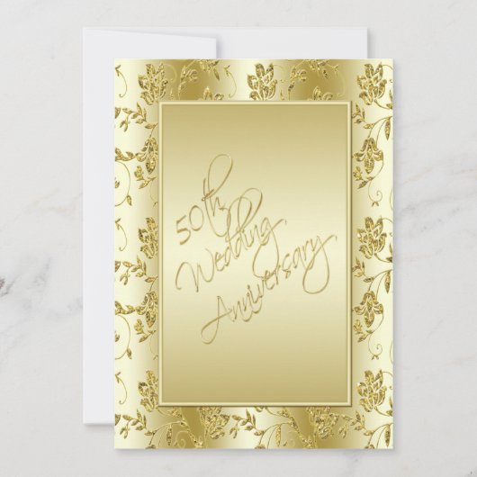 50e verjaardag NEP gouden glitters II uitnodiging (Voorkant)