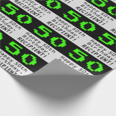 50e verjaardag - Nerdy / Geeky Style "50" en naam Cadeaupapier (Hoek)