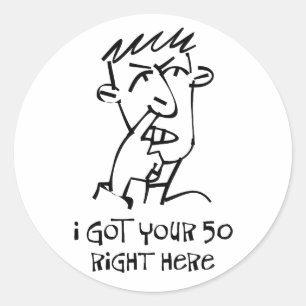 50e verjaardag Neus Picker, ik heb je 50! Ronde Sticker