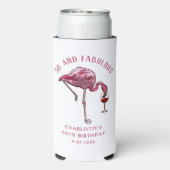 50e verjaardag nieuwigheid flamingo swag seltzer blikjeskoeler (Seltzer Achterkant)