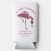 50e verjaardag nieuwigheid flamingo swag seltzer blikjeskoeler (Achterkant)