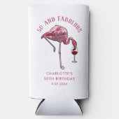 50e verjaardag nieuwigheid flamingo swag seltzer blikjeskoeler (Voorkant)