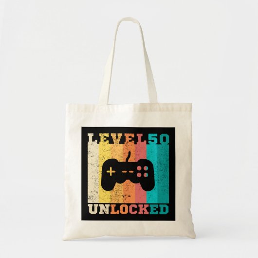 50e verjaardag Niveau 50 geopend Tote Bag (Voorkant)