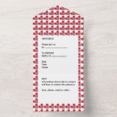 50e verjaardag Noorse hartvlag blauw All In One Uitnodiging (Binnen)