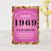 50e verjaardag normen geboren 1969 roze gouden ste kaart (Gele Bloem)