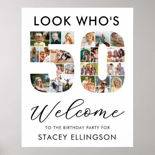 50e verjaardag nummer 50 23 foto's kijk wie 50 is poster (Voorkant)
