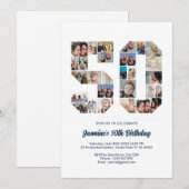 50e verjaardag nummer 50 Aangepaste foto-Collage Kaart (Voorkant / Achterkant)