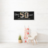 50e verjaardag nummer 50 foto collage juichen spandoek