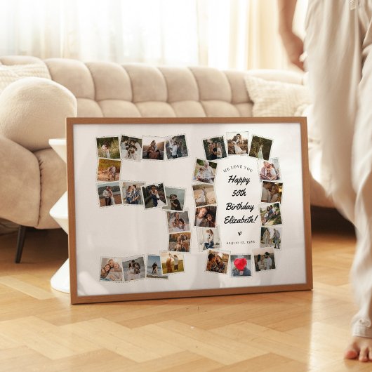 50e verjaardag Nummer 50 Fotocollage Poster