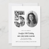 50e verjaardag nummer 50 fotocollage zwart wit kaart (Voorkant)