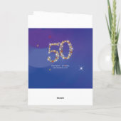 50e verjaardag - nummer 50 in sterren - blauw - le kaart (Achterkant)