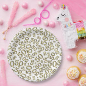 50e verjaardag Nummer patroon Gold/wit Papieren Bordje (Feest)