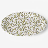 50e verjaardag Nummer patroon Gold/wit Papieren Bordje (Gekanteld)