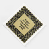 50e verjaardag nummer patroon Scallops zwart goud Servet (Hoek)