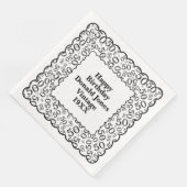 50e verjaardag nummer patroon Scallops zwart/wit Servet (Hoek)