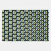 50e verjaardag nummers groen blauw inpakpapier vel (Voorkant 3)