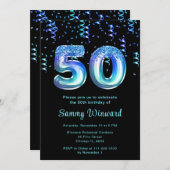50e verjaardag oceaanballonnen met Confetti Kaart (Voorkant / Achterkant)