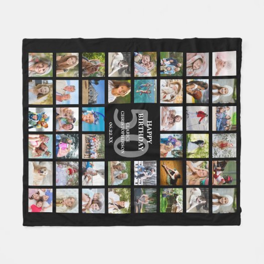 50e verjaardag of een willekeurige ouderdom 44Foto Fleece Deken (Voorkant (Horizontaal))