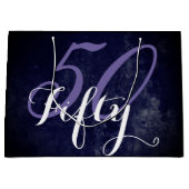 50e verjaardag of Jubileum | Paars en wit Large Cadeautasje (Voorkant)