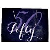 50e verjaardag of Jubileum | Paars en wit Large Cadeautasje (Achterkant)