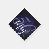 50e verjaardag of Jubileum | Paars en wit Servet (Hoek)