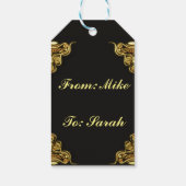 50e verjaardag of Jubileum Regal Gold en Black Cadeaulabel (Achterkant)