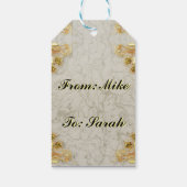 50e Verjaardag of Jubileum Regal Goud en Marmer Cadeaulabel (Achterkant)