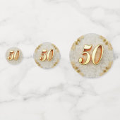 50e Verjaardag of Jubileum Regal Goud en Marmer Confetti (Voorkanten)