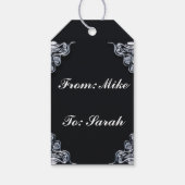 50e Verjaardag of Jubileum Regal Silve en Zwart Cadeaulabel (Achterkant)