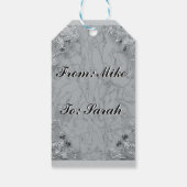 50e Verjaardag of Jubileum Regal Silver Marble Cadeaulabel (Achterkant)