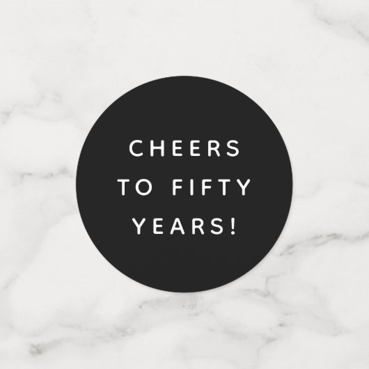 50e verjaardag of jubileum zwart en goud op maat confetti (Kleine voorkant)