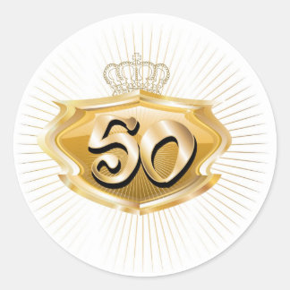 50e verjaardag of verjaardag ronde sticker