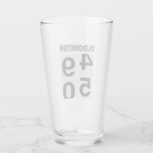 50e verjaardag Oldometer Glass Glas (Achterkant)