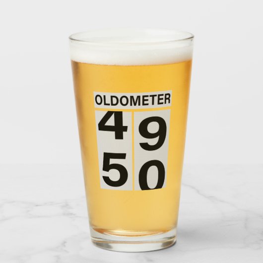 50e verjaardag Oldometer Glass Glas (Voorkant gevuld)