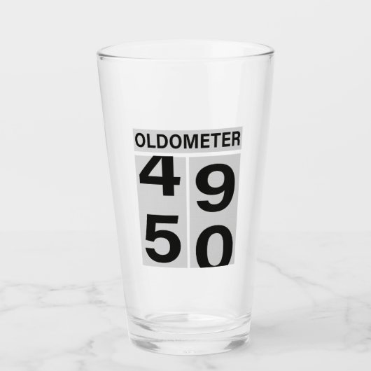 50e verjaardag Oldometer Glass Glas (Voorkant)