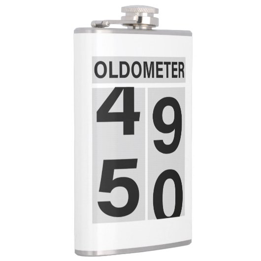 50e verjaardag Oldometer Heupfles (Rechts)