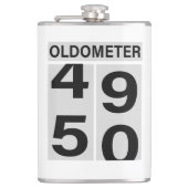 50e verjaardag Oldometer Heupfles (Voorkant)