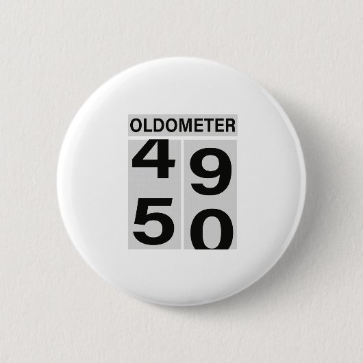 50e verjaardag Oldometer Ronde Button 5,7 Cm (Voorkant)