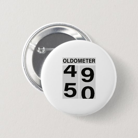 50e verjaardag Oldometer Ronde Button 5,7 Cm (Voorkant /achterkant)