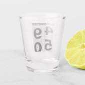 50e verjaardag Oldometer Shot Glass Glas (Achterkant)