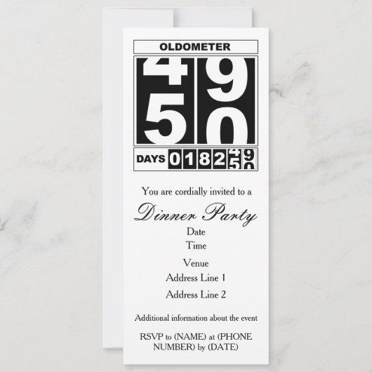50e verjaardag Oldometer uitnodiging (Voorkant)